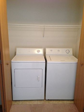 this is a photo of the laundry room in the 2 bedroom atlantic floor plan at at Cedar Ridge Apartments, Minnesota